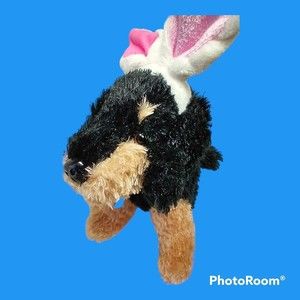 Dan Dee Terrier Brown Black with Bunny Ears 2010/ 7" Tall Dog 9" with Ears